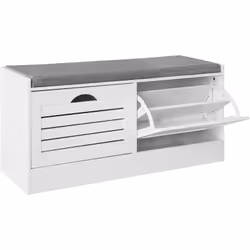 Description générale Meuble d'entrée pratique avec 2 abattants, idéal pour le rangement des chaussures sur 2 niveaux. Son des ...