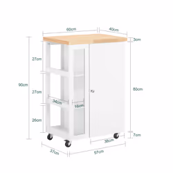SoBuy FKW75-WN Chariot de transport d'aliments - Vue supplémentaire 4