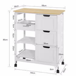 SoBuy FKW79-W Chariot de transport d'aliments - Vue supplémentaire 5