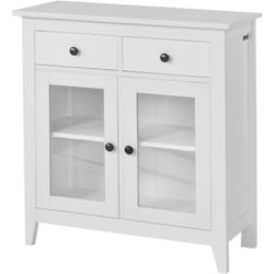 Buffet Commode Armoire de Rangement - Largeur 80cm - 2 tiroirs 2 portes- Coloris Blanc Sobuy FSB05-W