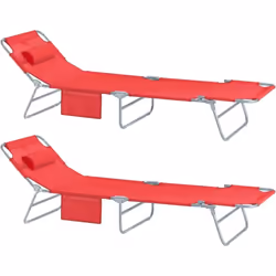 SoBuy OGS35-Rx2 Chaises Longues Bain de soleil Transats de Jardin Pliant Chaises de Camping inclinables, pliables et réglable ...