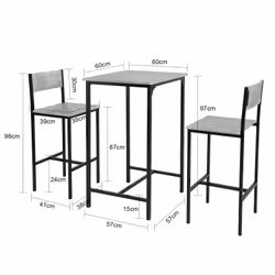 SoBuy OGT27-HG ensemble de meuble de salle à manger et de cuisine