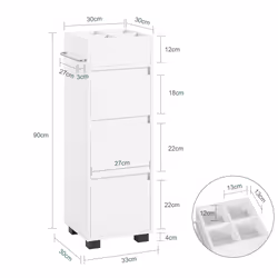 SoBuy BZR29-W armoire de rangement de salle de bain - Vue supplémentaire 4
