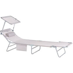 Chaise Longue Bain de Soleil Transat de Relaxation Pliant Chaise de Camping Inclinable, Pliable et Réglable avec Pare Soleil Sobuy OGS48-MI