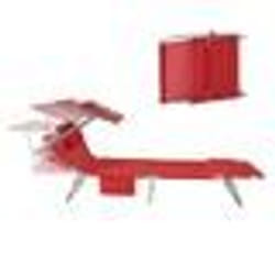 SoBuy® OGS48-R Chaise Longue Bain de Soleil Transat de Relaxation Pliant Chaise de Camping Inclinable Pliable et Réglable - Rouge
