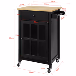 SoBuy FKW98-SCH Chariot de transport d'aliments
