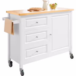 SoBuy FKW106-WN Desserte Roulante Meuble de Rangement Cuisine de Service Idéal pour divers ustensiles dans la cuisine, à la s ...
