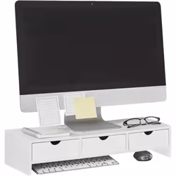 SoBuy BBF03-W Support de Moniteur Écran ergonomique Poids de l’envoi : 3 kg.Le support permet de positionner l'écran au nivea ...