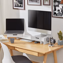 SoBuy BBF04-W support d'écran plat pour bureau
