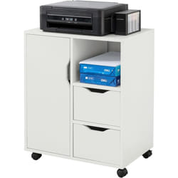Sobuy - FBT105-W Support Imprimante Roulant Organiseur Bureau Mobile Caisson avec Tiroirs et Porte