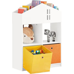 Sobuy - KMB49-W Meuble de Rangement pour Livres et Jouets pour Enfant, Étagère à Livres pour Enfants Mini Bibliothèque en Forme de Maison pour