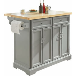 Sobuy - FKW71-HG îlot de Cuisine Desserte sur roulettes Meuble de Cuisine de Service Roulant avec Plans de Travail Rabattable - Grande Armoire de