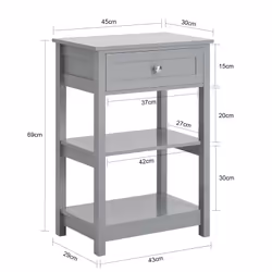 SoBuy FBT46-HG Table de nuit et table de chevet