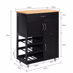 SoBuy FKW45-SCH Chariot de transport d'aliments - Vue supplémentaire 4