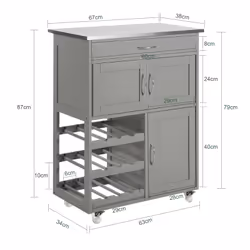 SoBuy FKW45-HG Chariot de transport d'aliments - Vue supplémentaire 4