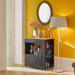 SoBuy FKW113-SCH Chariot de transport d'aliments