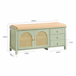 SoBuy FSR129-GR Banc à Chaussures Organisateur Gris MDF 100 cm - Vue supplémentaire 4