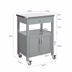 SoBuy FKW22-HG Chariot de transport d'aliments - Vue supplémentaire 5