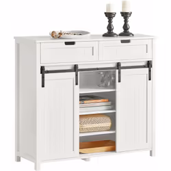SoBuy Buffet Bahut, Commode Armoire de Rangement Blanc, FSB74-W Notre buffet sobre et élégant sur pied est une solution idéal ...