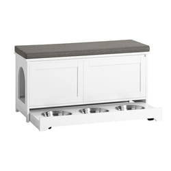 SoBuy FSR136-W Meuble à Chaussures avec 2 Portes et 3 Bols Intégrés 90x36x44 Blanc