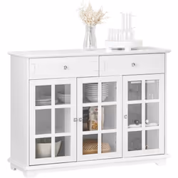 SoBuy Buffet de Cuisine avec 3 Portes et 2 Tiroirs, Blanc, FSB77-W Cette armoire latérale peut s'intégrer dans divers styles  ...