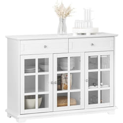 Sobuy - FSB77-W Buffet Bas, Commode Armoire de Rangement, Placard de Cuisine, Meuble de Rangement pour Cuisine Salle à Manger Salon Entrée avec 3