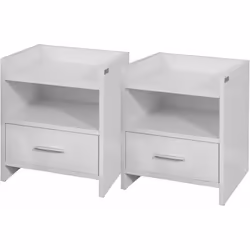 SoBuy FBT66-Wx2 Lot de 2 Tables de Chevet Tables de Nuit Bout de Canapé avec 1 Tiroir 1 Niche Cette table de chevet est idéal ...