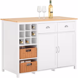 SoBuy KNL05-W îlot Central de Cuisine Placard de Cuisine Buffet de Rangement Le style simple et moderne ajoutera une touche d ...