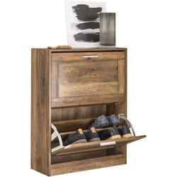 Sobuy - FSR137-F Meuble à Chaussures Armoire à Chaussures Commode à Chaussures Meuble d'entrée, Meuble de Rangement à Chaussures avec 2 Abattants