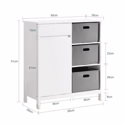 SoBuy BZR77-W armoire de rangement de salle de bain - Vue supplémentaire 4