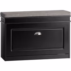 SoBuy Banc à Chaussures avec Coussin et Abattant Meuble de Rangement pour Entrée 75x24x51 cm Noir FSR82-L-SCH