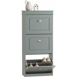 Sobuy - FSR94-HG Meuble de Rangement à Chaussures Armoire à Chaussures Commode à Chaussures 3 abattants Meuble d'entrée Coffre Rangement pour