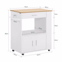 SoBuy FKW113-WN Chariot de transport d'aliments - Vue supplémentaire 4