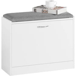 FSR16-K-W Banc Armoire à Chaussures 1 abattant avec Coussin Meuble d'entrée Coffre Rangement pour Chaussures - Sobuy