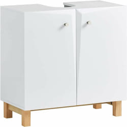 Sobuy - BZR92-W Meuble sous Lavabo, Meuble sous évier, Meuble sous Vasque, Armoire Salle de Bain, Placard de Rangement, Meuble de Rangement pour