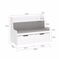 SoBuy KMB66-W armoire de rangement pour enfant Coffre - Vue supplémentaire 4
