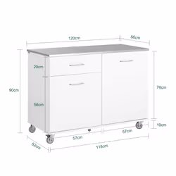SoBuy FKW117-W Chariot de transport d'aliments - Vue supplémentaire 4