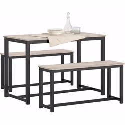 SoBuy OGT25-HN Lot de Table et 2 Banquttes Ensemble de salle à manger composé d'une table et de 2 bancs. Elles sont parfaites ...