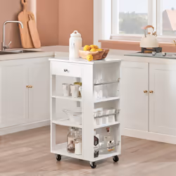 SoBuy FKW12-II-W Chariot de transport d'aliments