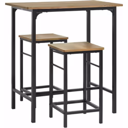 Description générale Ensemble de bar composé d'une table Mange-debout et de 2 tabourets, parfait pour le balcon, le bistrot,  ...