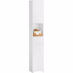 SoBuy Meuble Colonne de Salle de Bain, Blanc, BZR109-W Cette armoire haute simple et attrayante impressionne par son design s ...