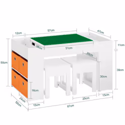 SoBuy KMB75-W bureau pour enfant Panneaux MDF - Vue supplémentaire 4