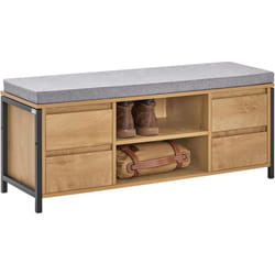 Sobuy - FSR149-N Banc de Rangement à Chaussure Meuble d'entrée Rangement Commode à Chaussures avec Siège Armoire à Chaussures avec Coussin et