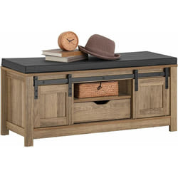 Banc De Rangement Chaussures Avec Coussin Et Tiroir - Meuble D'entrée, Salon, Chambre - Style Moderne