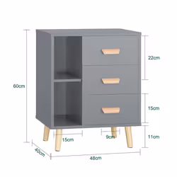 SoBuy FBT95-HG Table de nuit et table de chevet