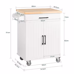 SoBuy FKW119-WN Chariot de transport d'aliments - Vue supplémentaire 4