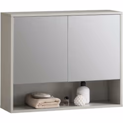 SoBuy BZR134-NG Meuble Haut de Salle de Bain avec Miroir Non seulement une armoire de rangement,mais aussi un meuble de décor ...