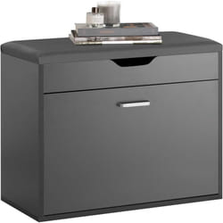 Sobuy - FSR95-HG Banc à Chaussures Meuble Chaussures Commode à Chaussures Meuble d'entrée 1 abattant avec Assise Rabattable Coussin Rembourrée