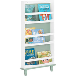 Sobuy - KMB93-GR Bibliothèque pour Enfants, Étagère à Livres à 3 Niveaux Étagère de Rangement pour Chambre d'enfants, 60x12x120 cm, Vert et Blanc