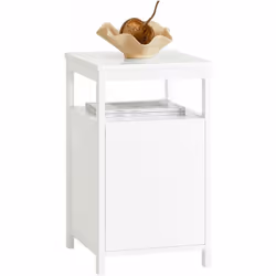 SoBuy Bout de Canapé, Table d'Appoint, Table de Chevet Table de Nuit, FBT117-W Un design simple aux lignes épurées et couleur ...